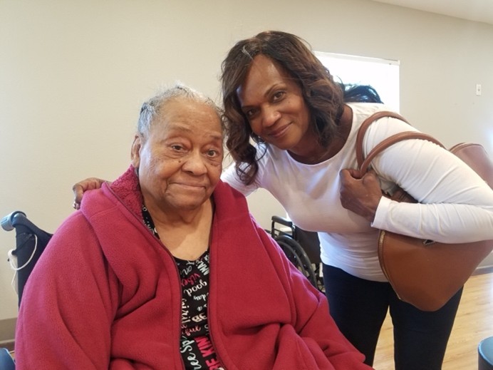 Mrs. Lillie B. Adger with daughter, Gloria Thomas Anderson.